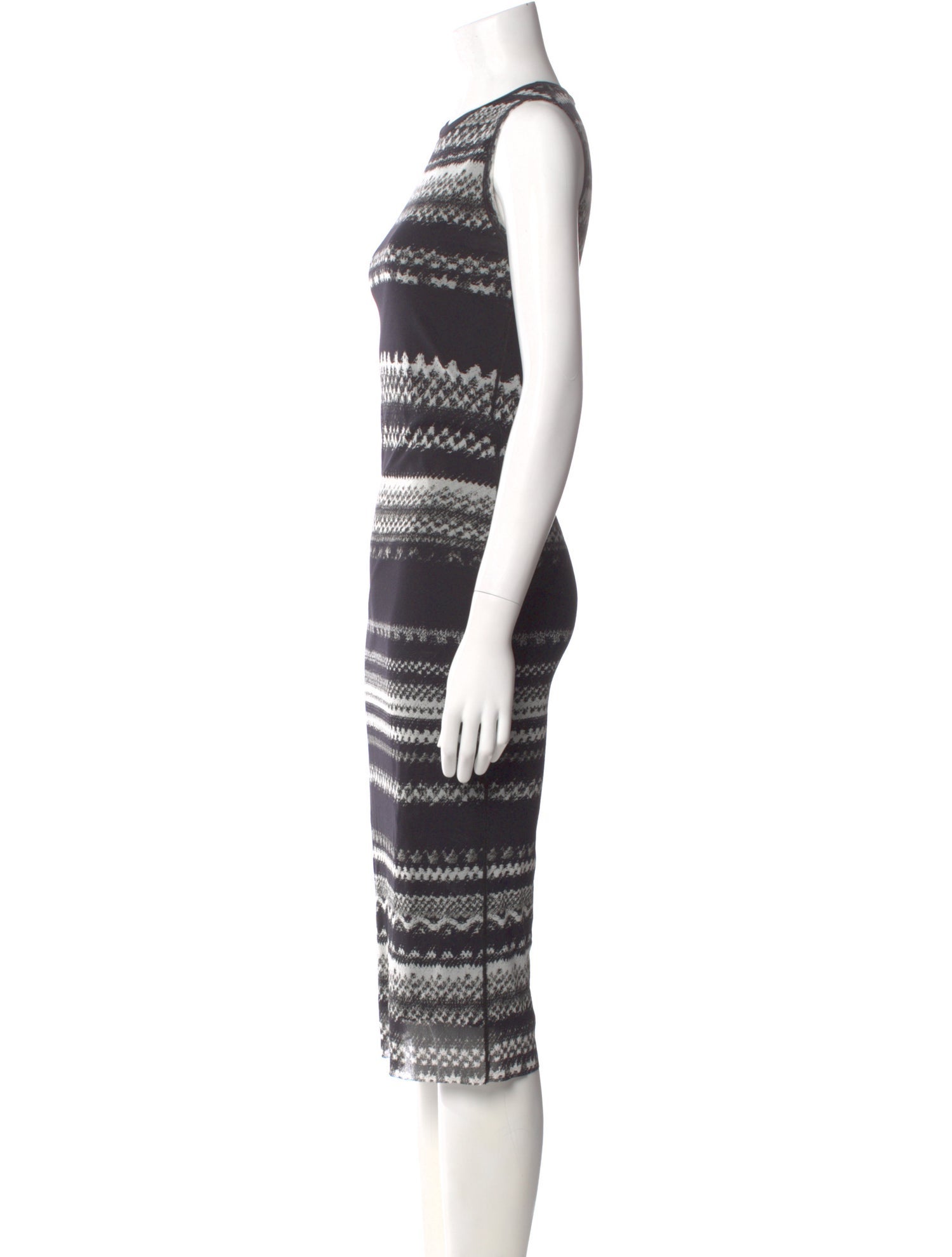 Fuzzi Striped Midi Length Dress