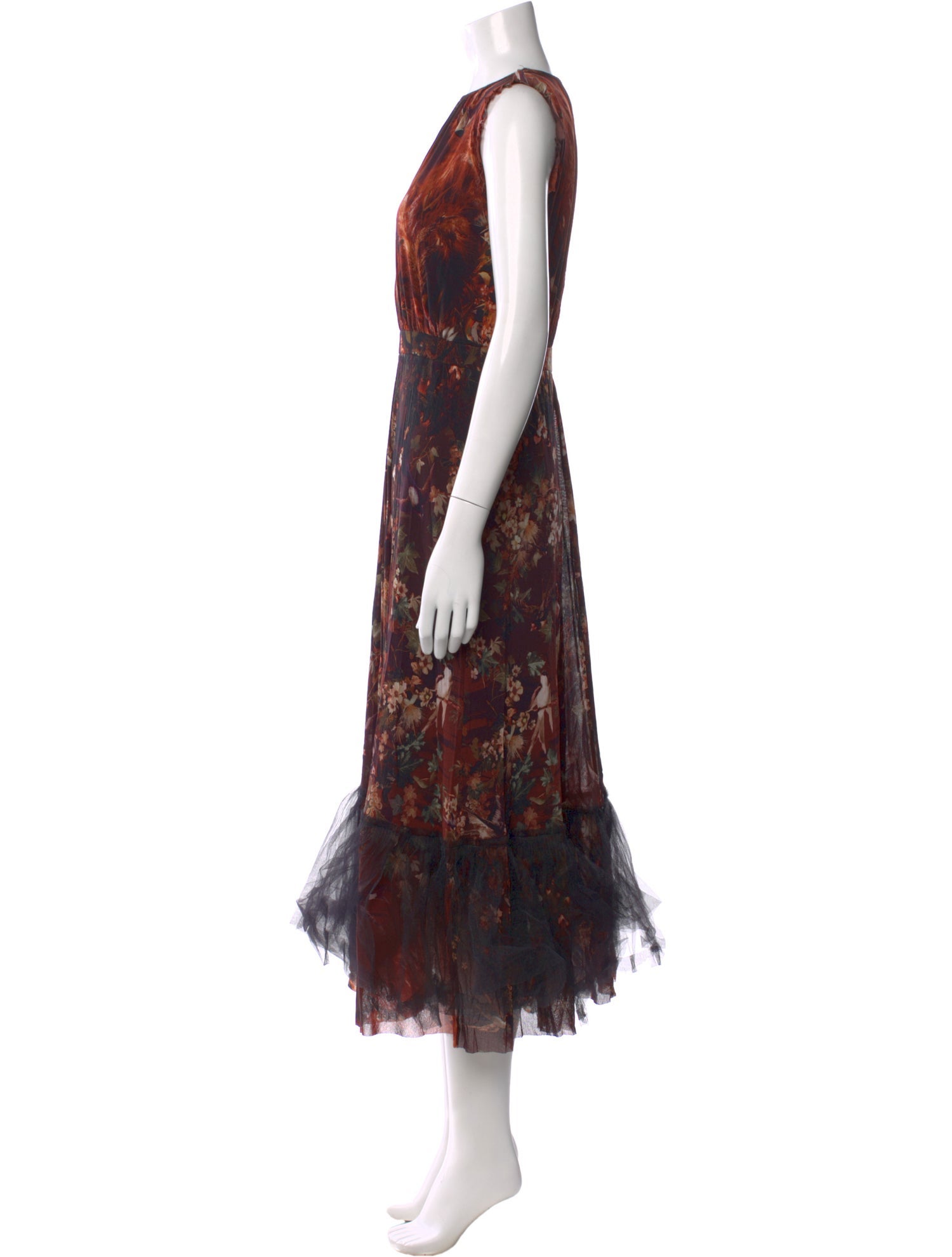 Fuzzi Floral Print Long Dress