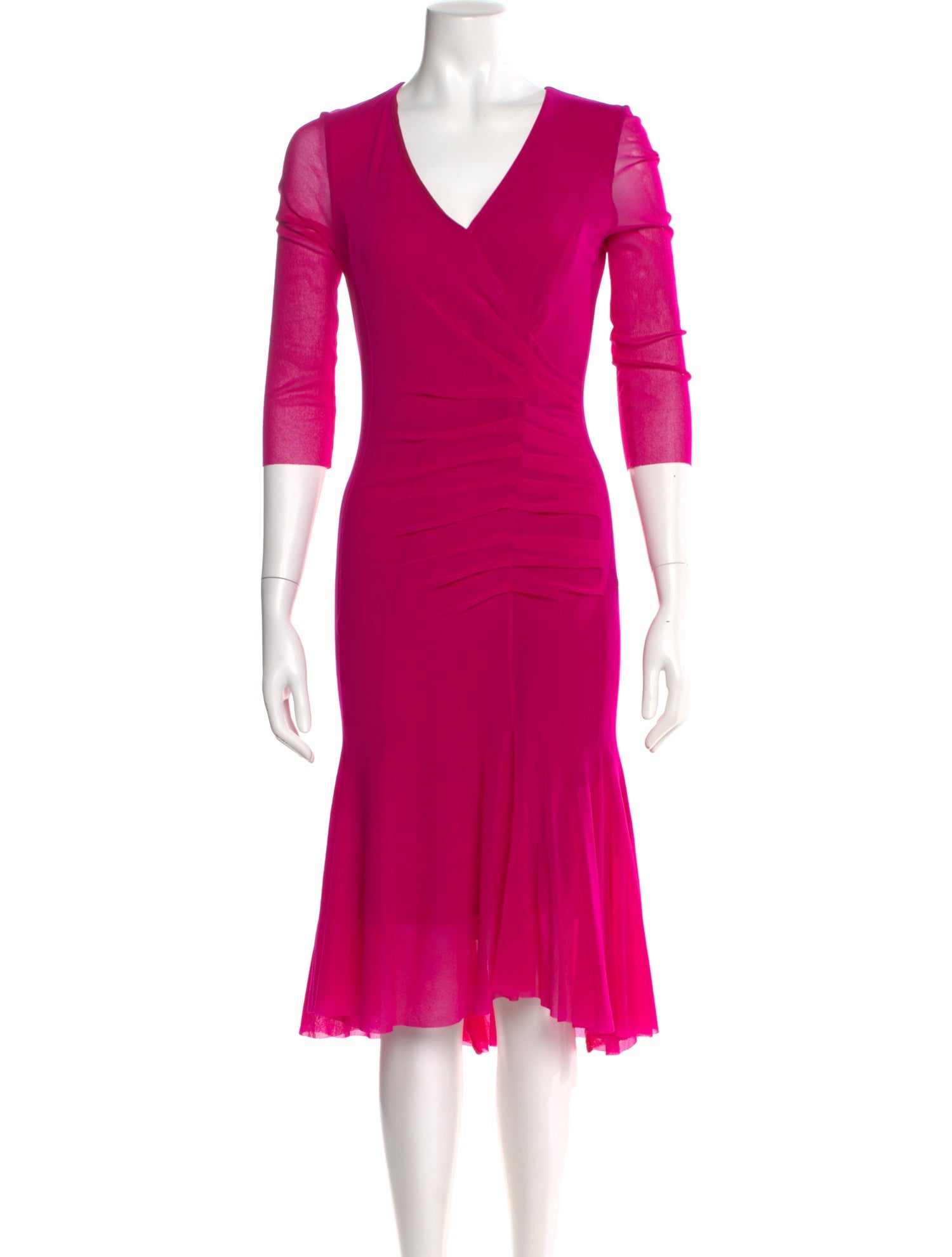 Fuzzi V-Neck Midi Length Dress