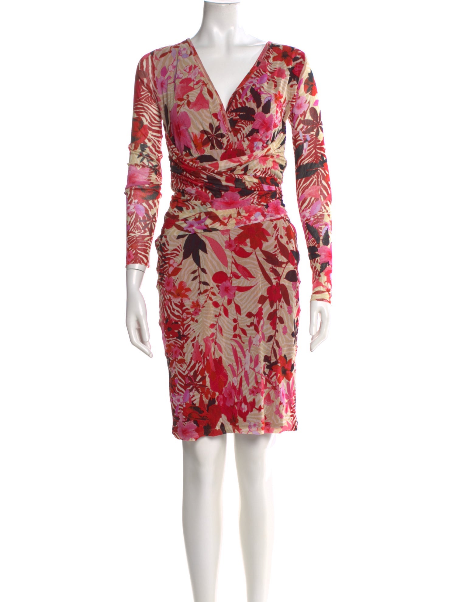 Fuzzi Floral Print Knee-Length Dress