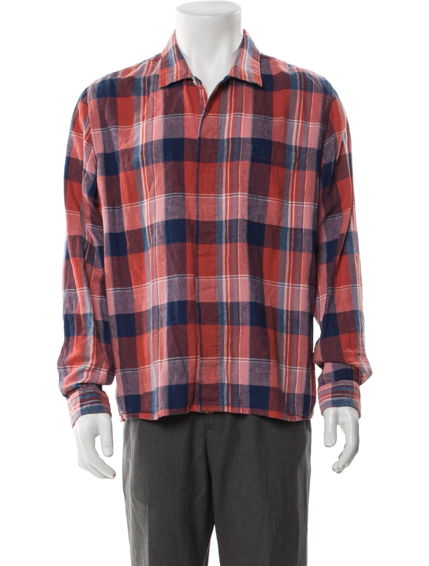 Folk Plaid Print Long Sleeve Shirt