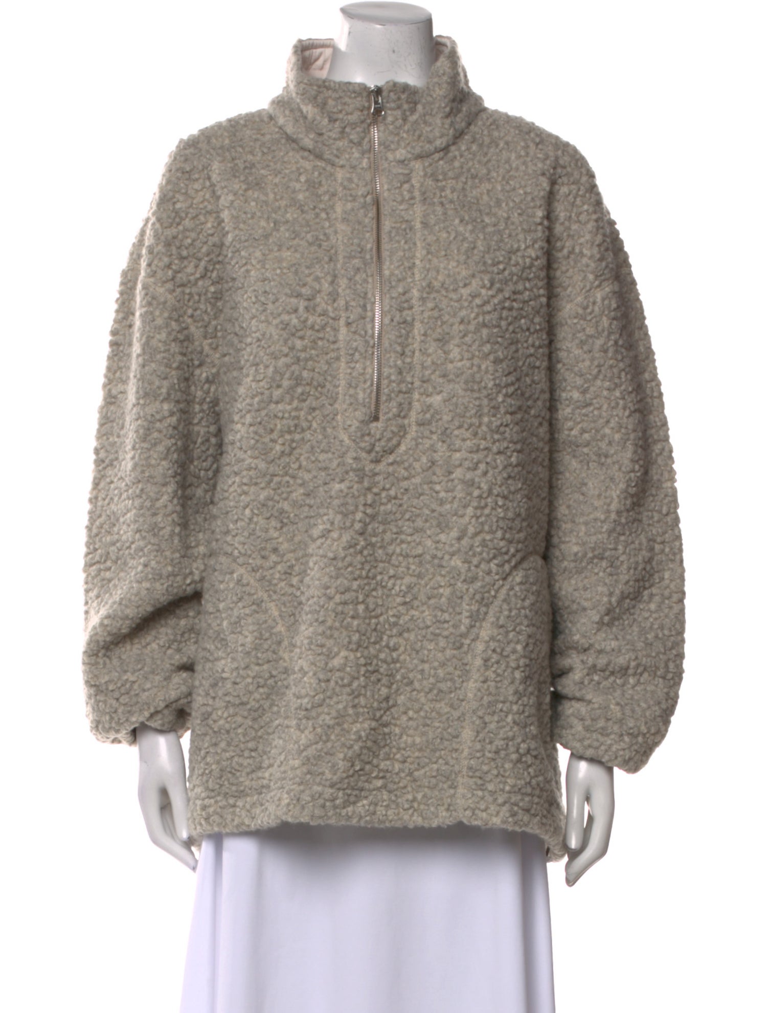 Folk Wool Mock Neck Sweater