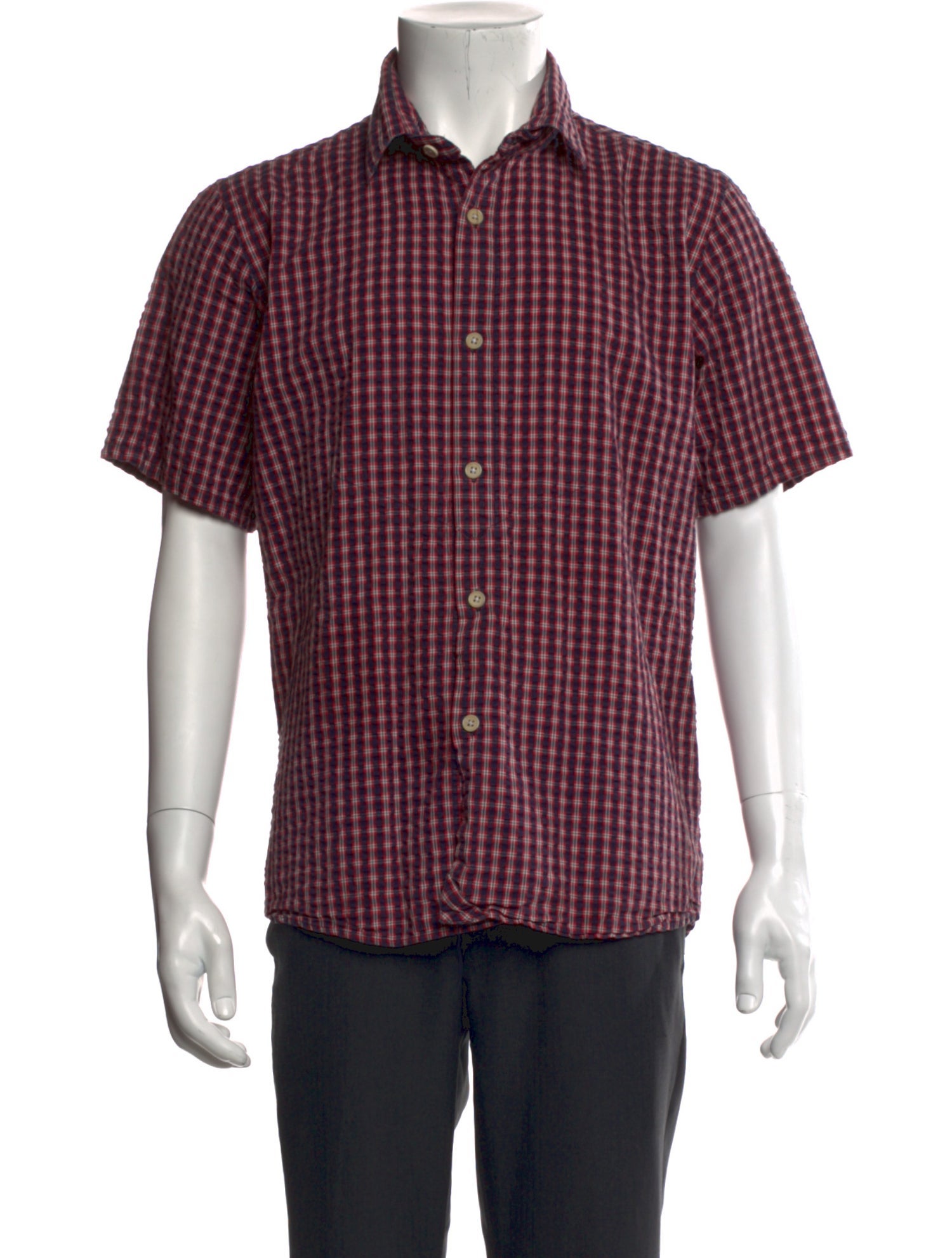Folk Plaid Print Short Sleeve Shirt