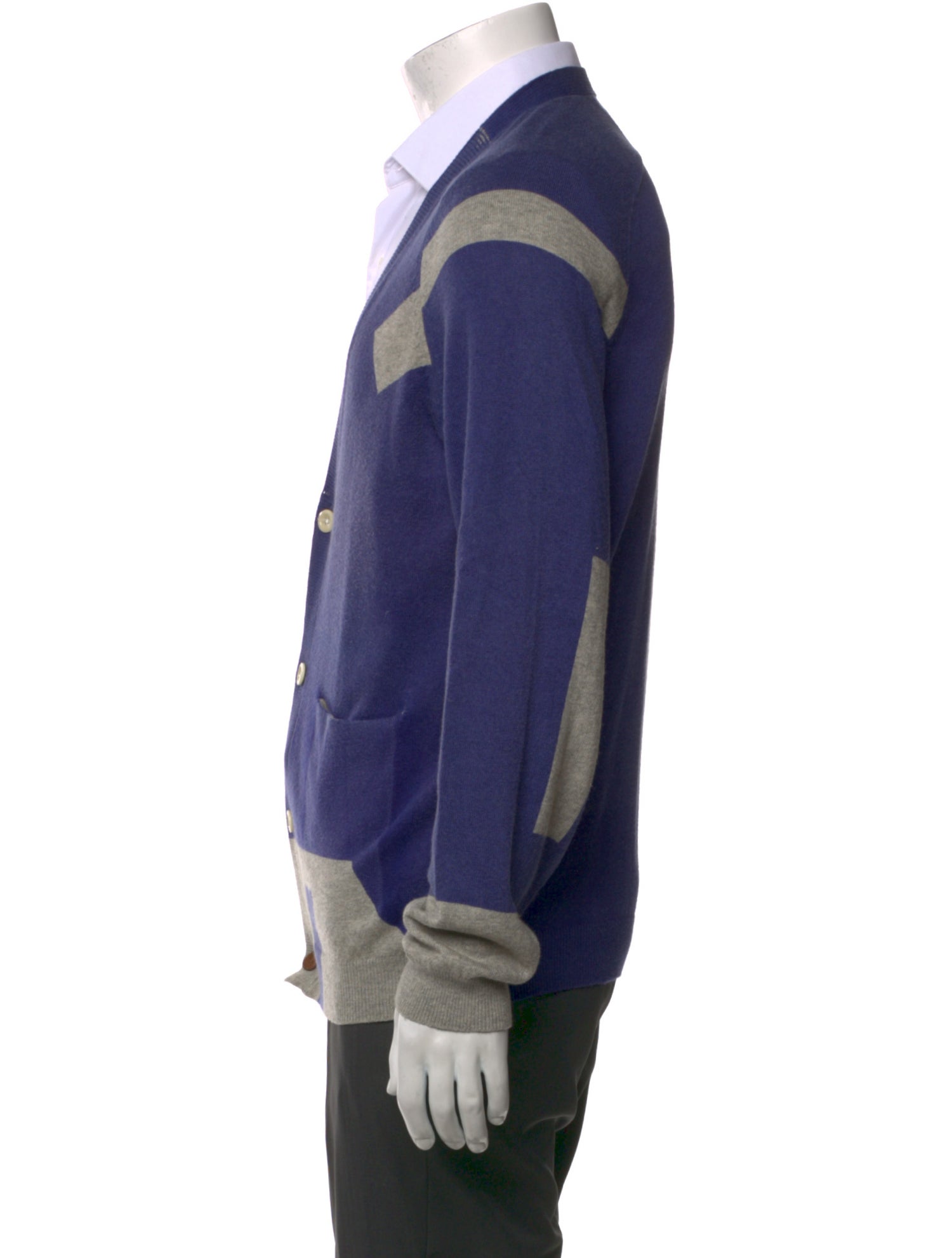Folk Colorblock Pattern V-Neck Cardigan