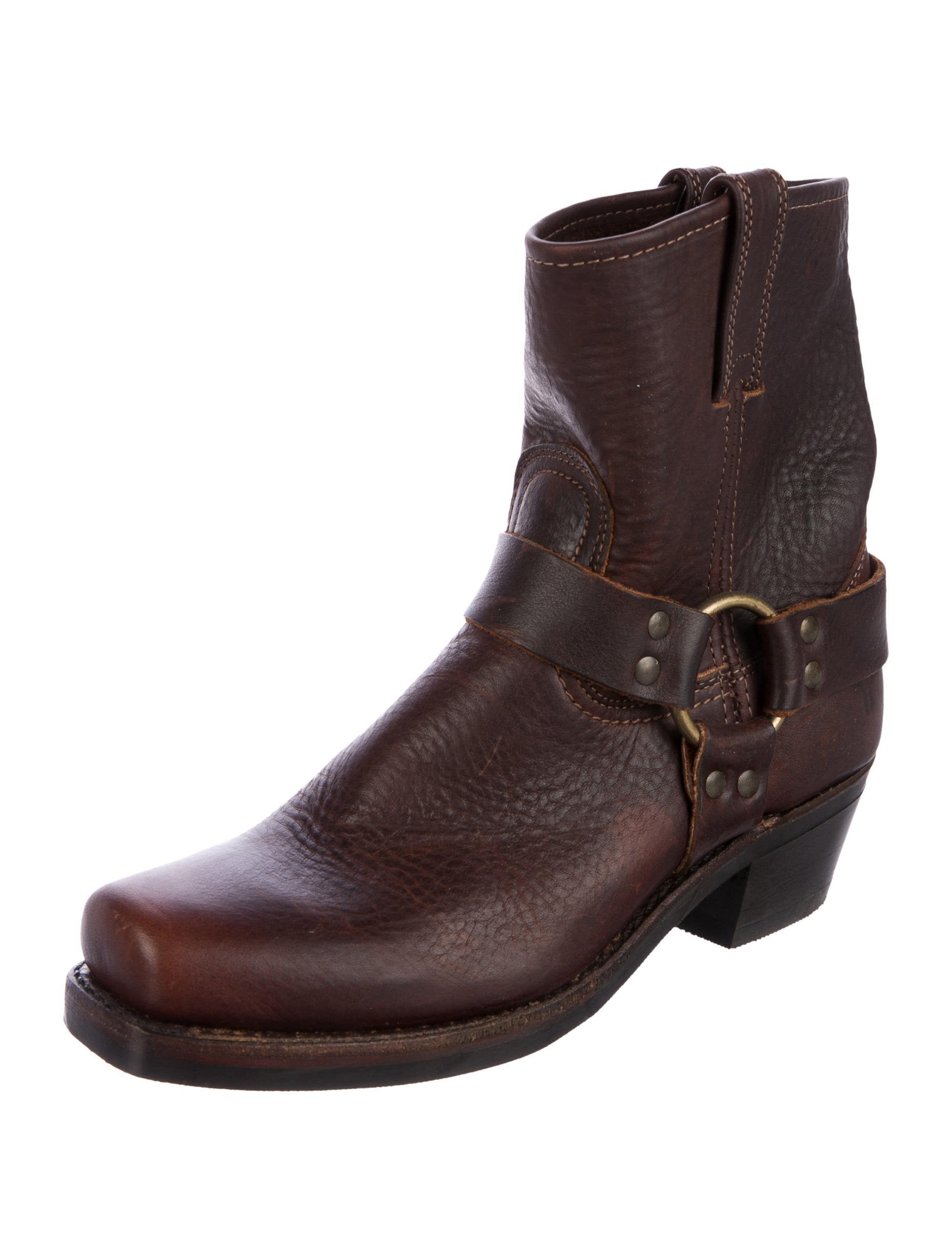 Frye Leather Square-Toe Ankle Boots