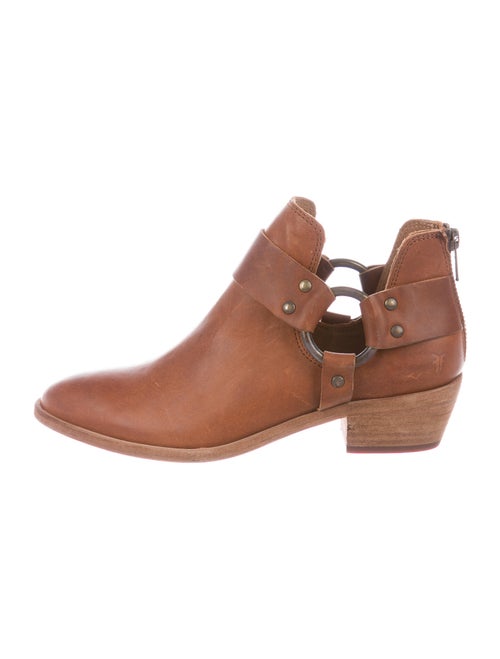 Frye Leather Moto Boots Brown