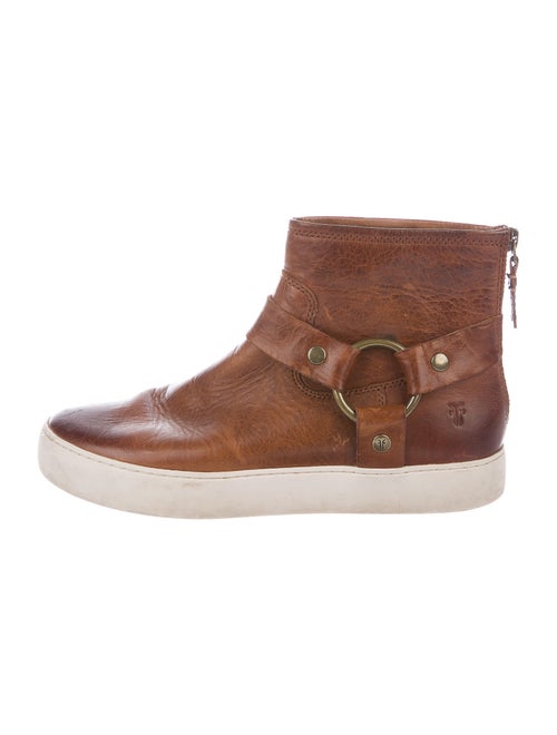Frye Signature Logo Leather Sneakers Brown