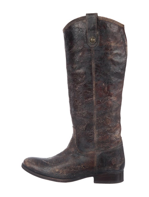 Frye Distressed Leather Riding Boots Brown