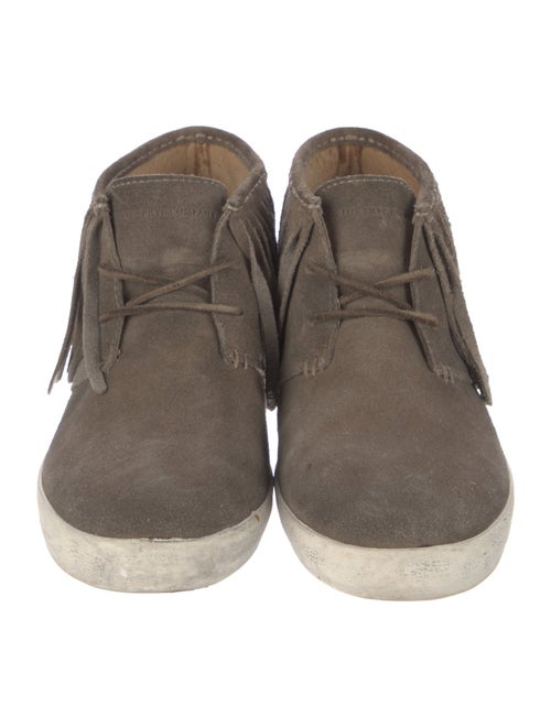 Frye Suede Fringe Trim Accent Lace-Up Boots