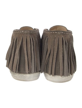 Frye Suede Fringe Trim Accent Lace-Up Boots