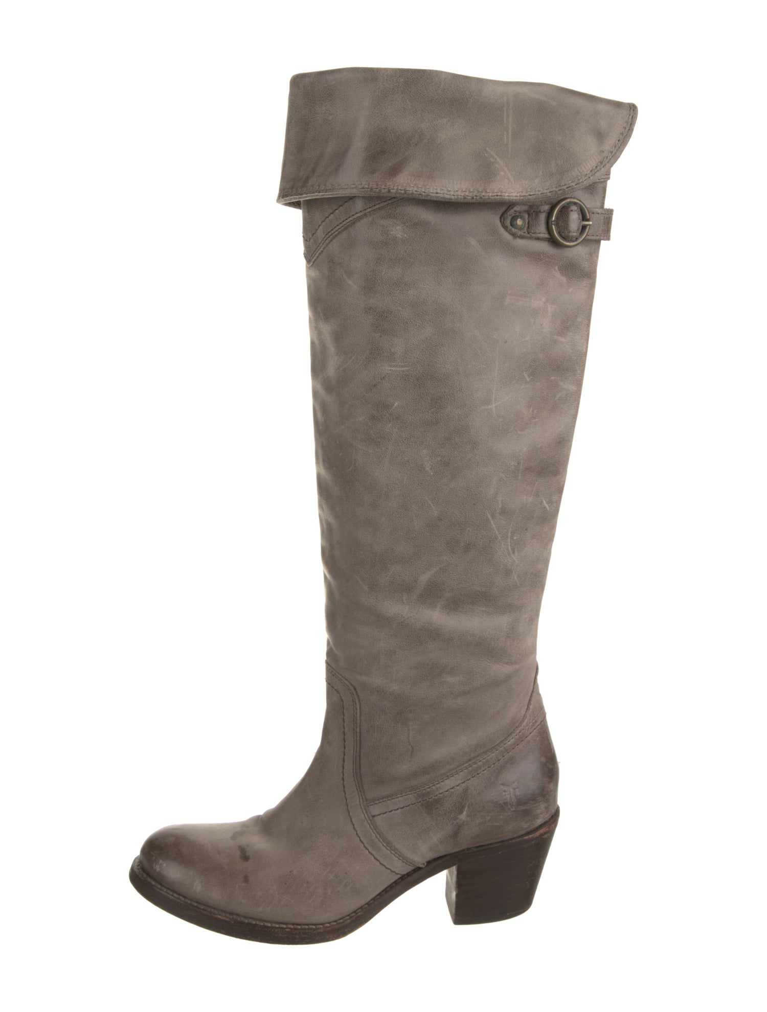 Frye Leather Distressed Accents Riding Boots