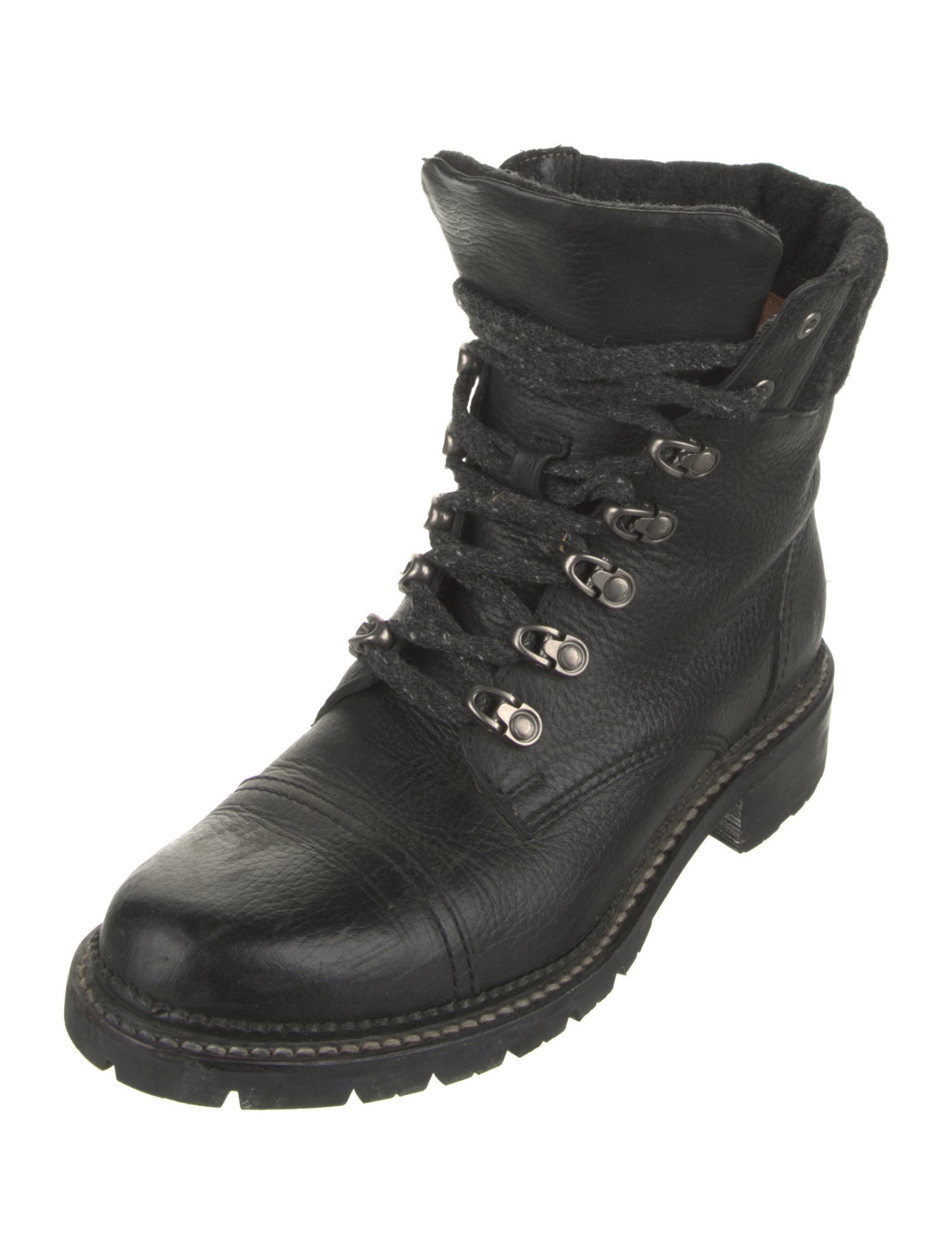 Frye Leather Mesh Accents Combat Boots