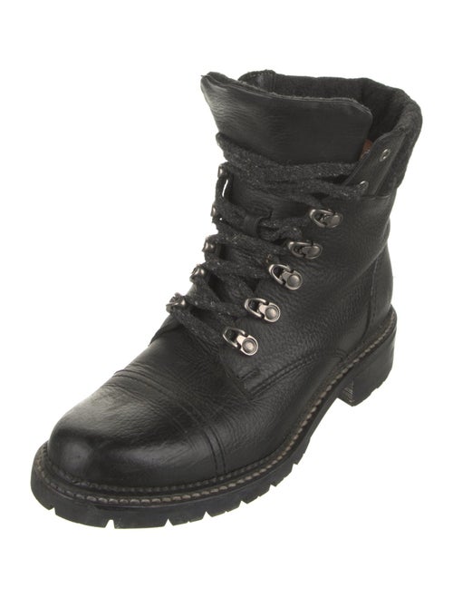 Frye Leather Mesh Accents Combat Boots