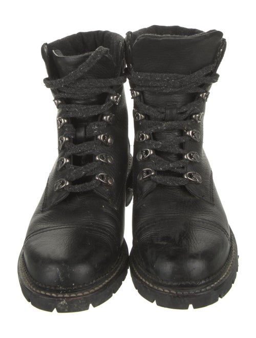 Frye Leather Mesh Accents Combat Boots