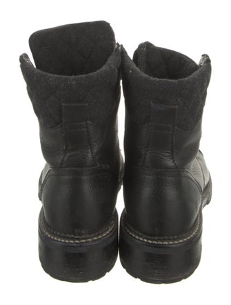 Frye Leather Mesh Accents Combat Boots