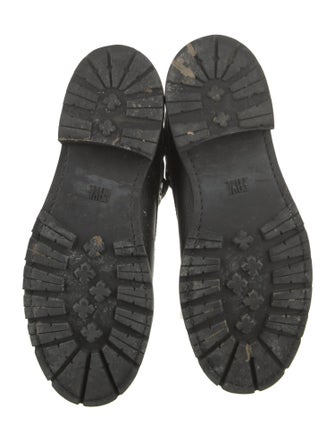 Frye Leather Mesh Accents Combat Boots