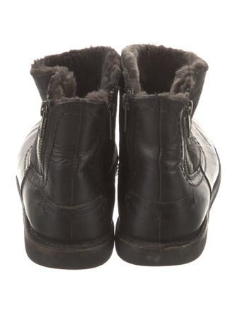 Frye Leather Fur Trim Chelsea Boots