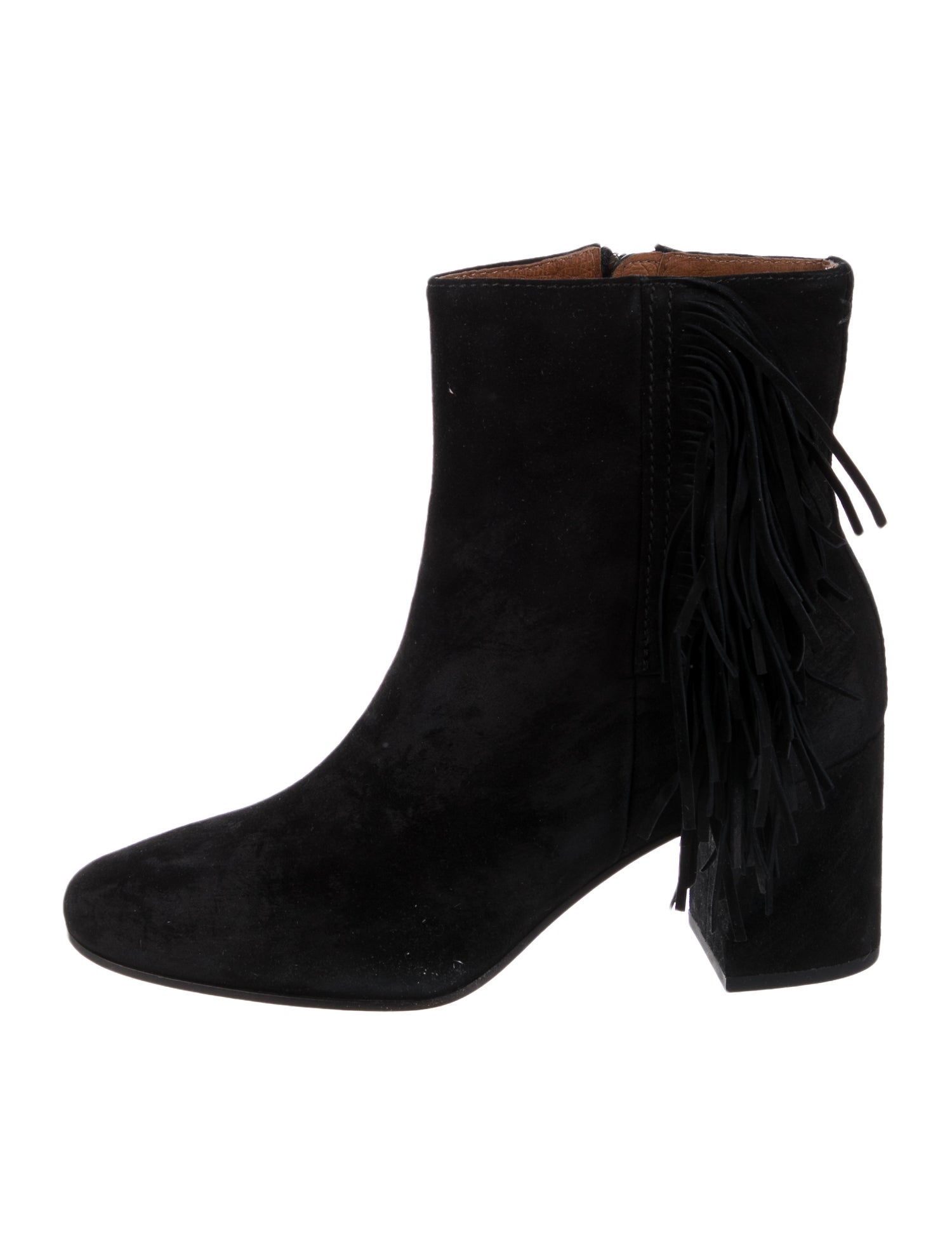 Frye Suede Fringe Trim Accent Boots