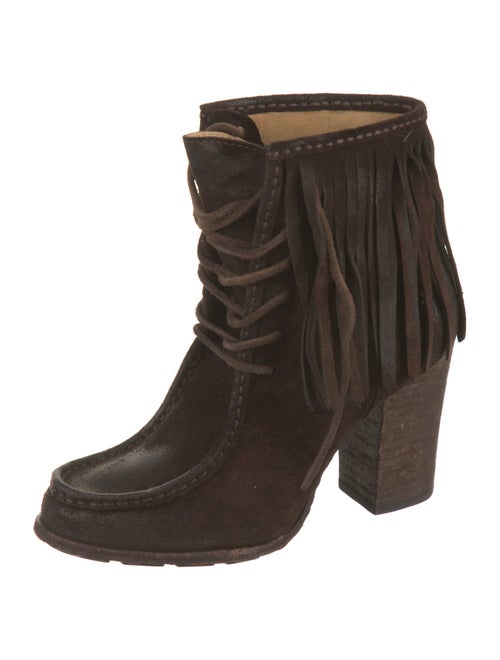 Frye Suede Fringe Trim Accent Boots