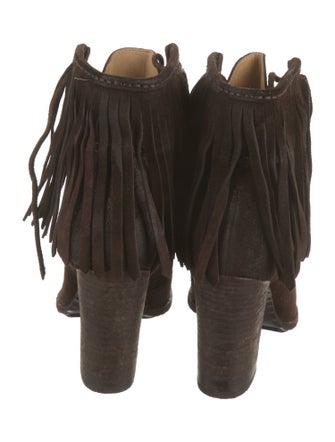 Frye Suede Fringe Trim Accent Boots