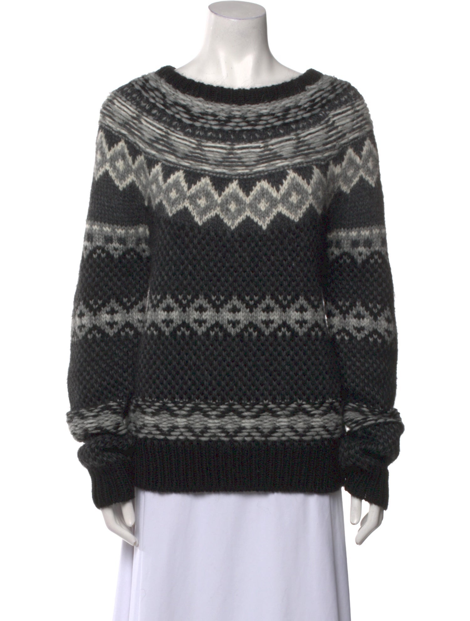 Frye Printed Scoop Neck Sweater