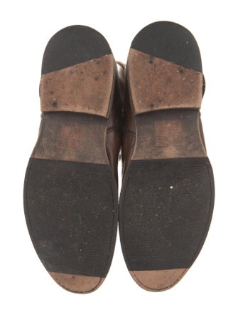 Frye Leather Fur Trim Moto Boots