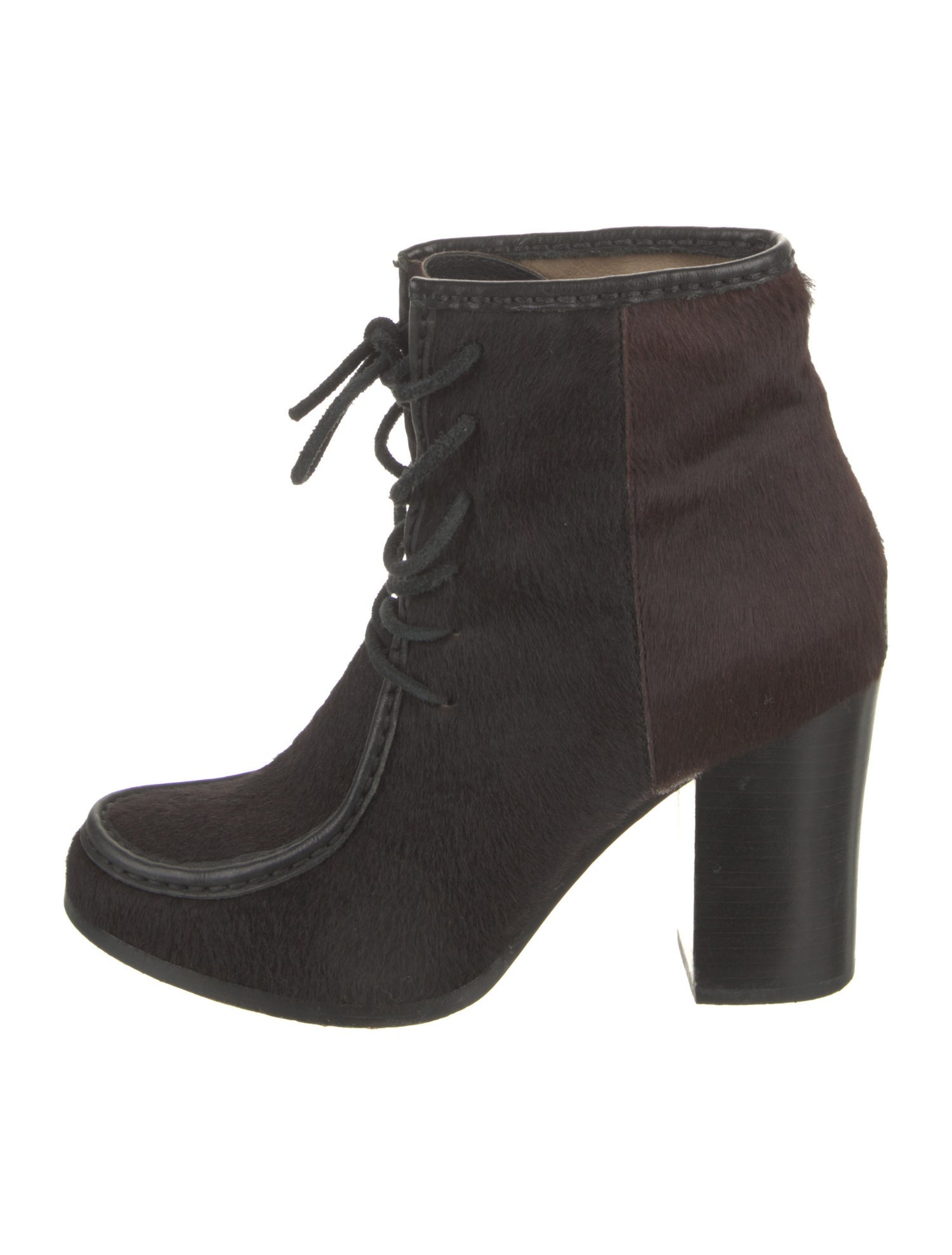 Frye Ponyhair Fur Trim Lace-Up Boots