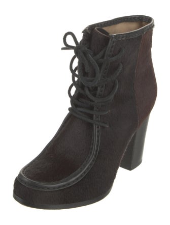 Frye Ponyhair Fur Trim Lace-Up Boots