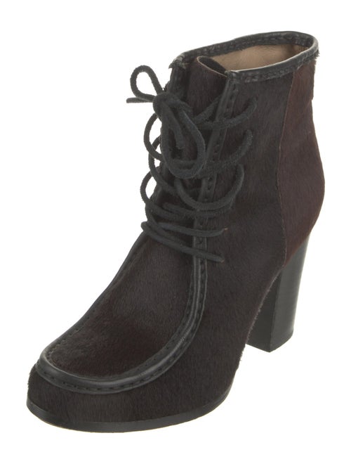 Frye Ponyhair Fur Trim Lace-Up Boots