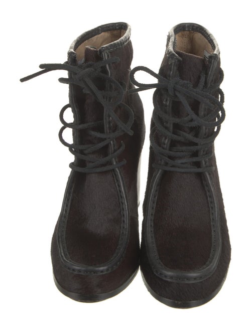 Frye Ponyhair Fur Trim Lace-Up Boots