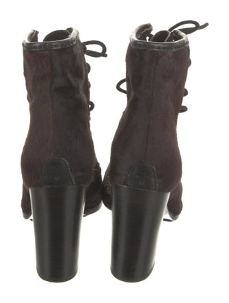 Frye Ponyhair Fur Trim Lace-Up Boots