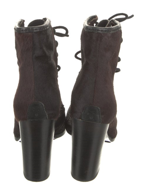 Frye Ponyhair Fur Trim Lace-Up Boots