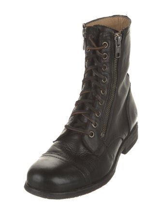 Frye Leather Printed Combat Boots