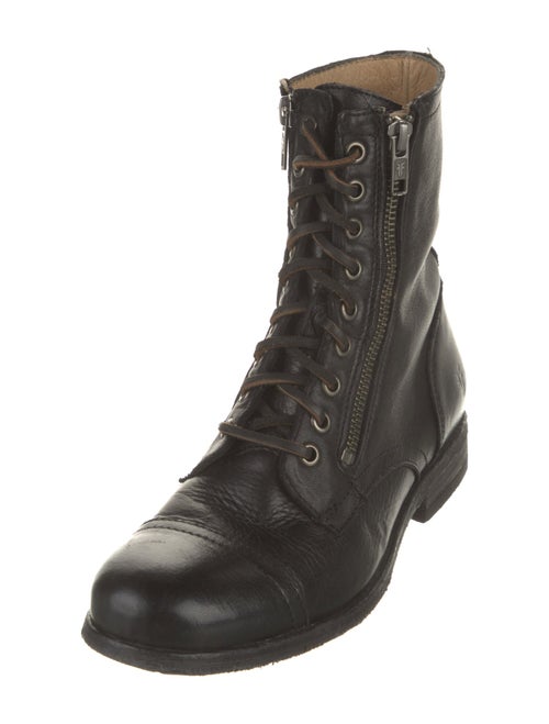 Frye Leather Printed Combat Boots