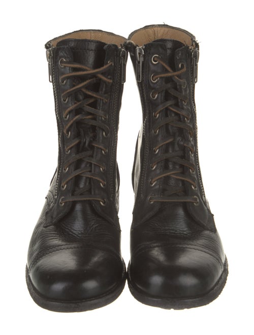 Frye Leather Printed Combat Boots