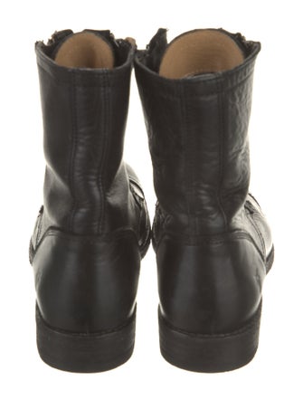 Frye Leather Printed Combat Boots
