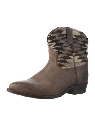 Frye Leather Printed Western Boots
