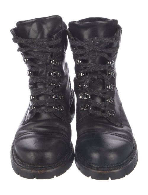 Frye Quilted Pattern Leather Combat Boots