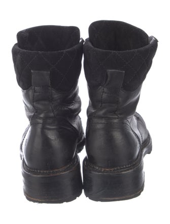 Frye Quilted Pattern Leather Combat Boots