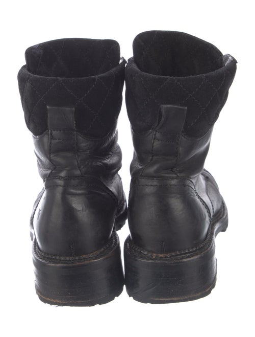Frye Quilted Pattern Leather Combat Boots