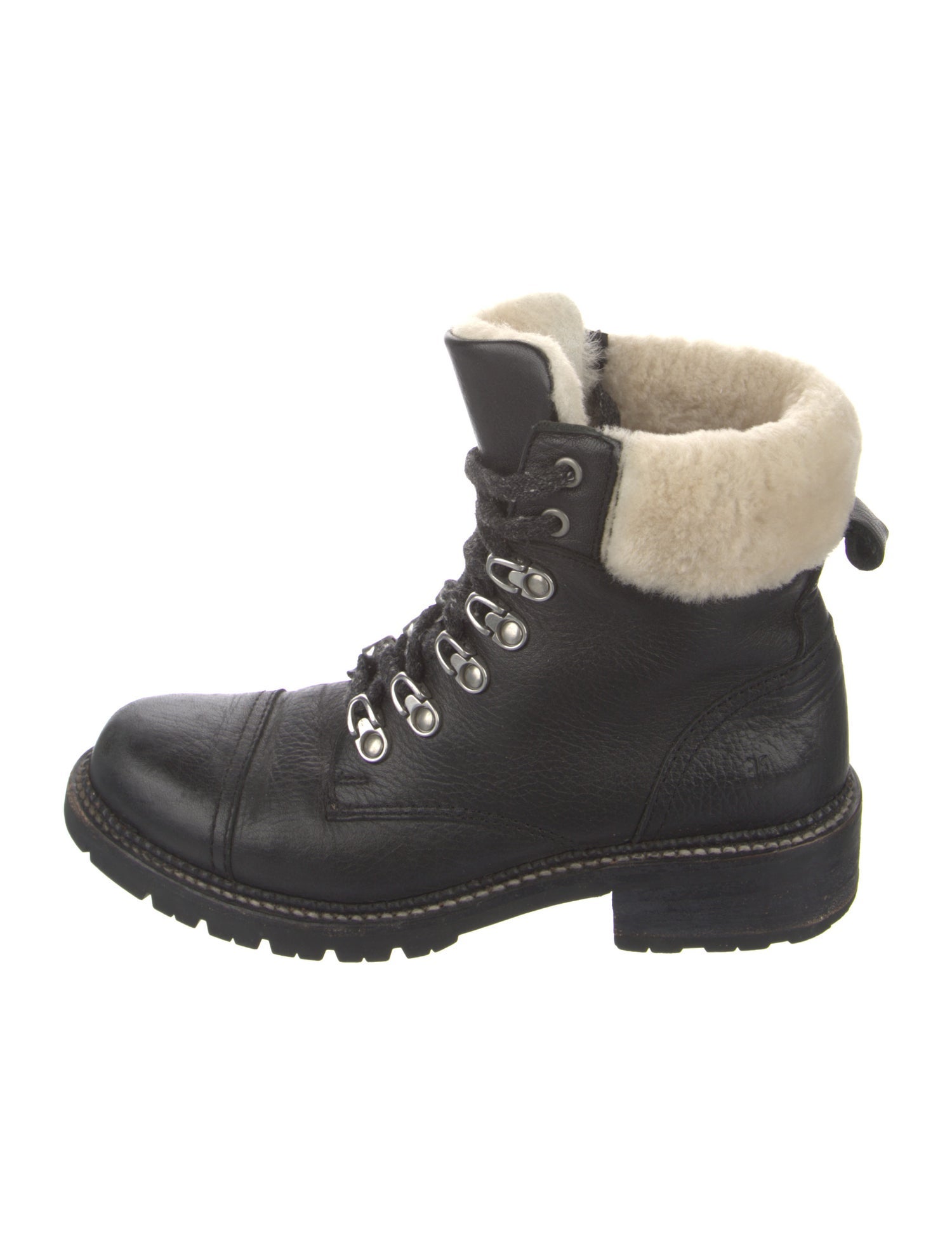 Frye Leather Colorblock Pattern Combat Boots