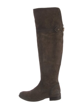 Frye Suede Distressed Accents Riding Boots