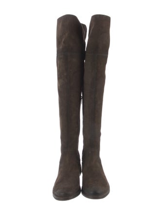 Frye Suede Distressed Accents Riding Boots