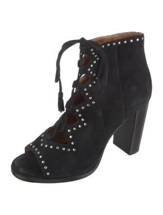 Frye Suede Studded Accents Lace-Up Boots