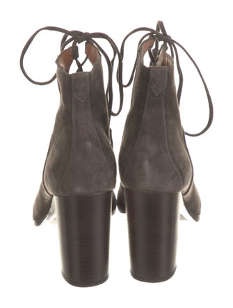 Frye Suede Tassel Accents Lace-Up Boots