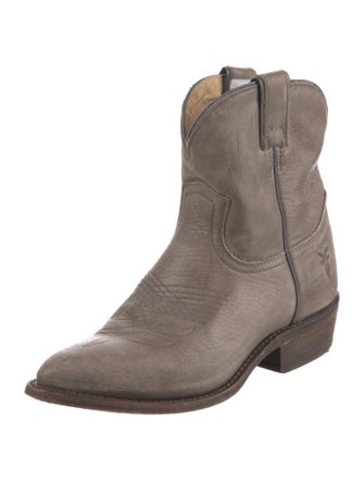 Frye Leather Embroidered Accent Western Boots