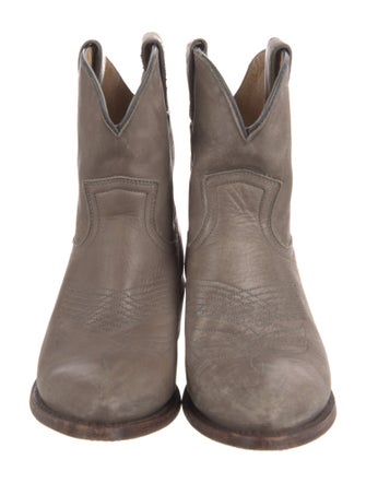 Frye Leather Embroidered Accent Western Boots