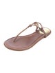 Frye Leather Braided Accents T-Strap Sandals