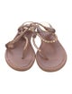Frye Leather Braided Accents T-Strap Sandals