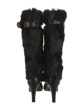 Frye Fur Leather Trim Embellishment Boots